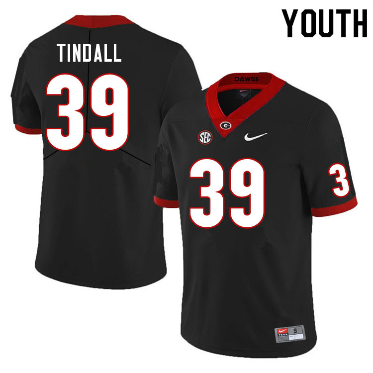 Youth #39 Brady Tindall Georgia Bulldogs College Football Jerseys Sale-Black